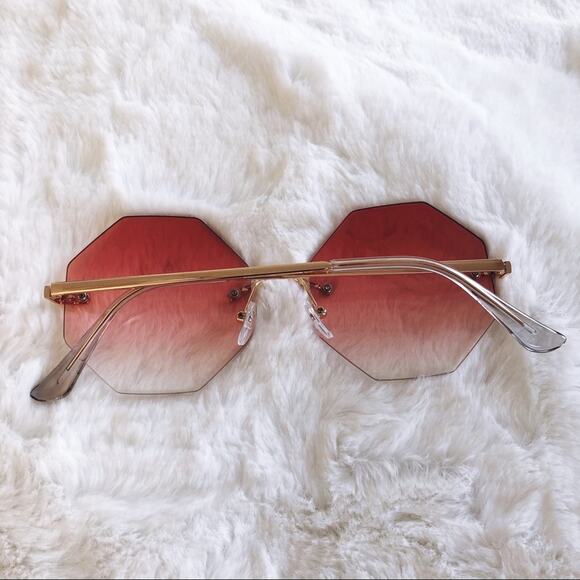 Alaiya Pink Octogonal Ombre Sunglasses - Picture 9 of 9